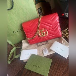 SOLD SOLD SOLD Authentic GUCCI GG marmont metalasse mini bag.